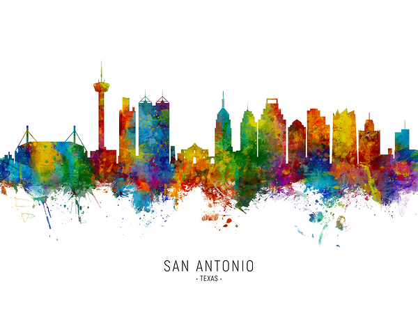 San Antonio Texas Skyline Print