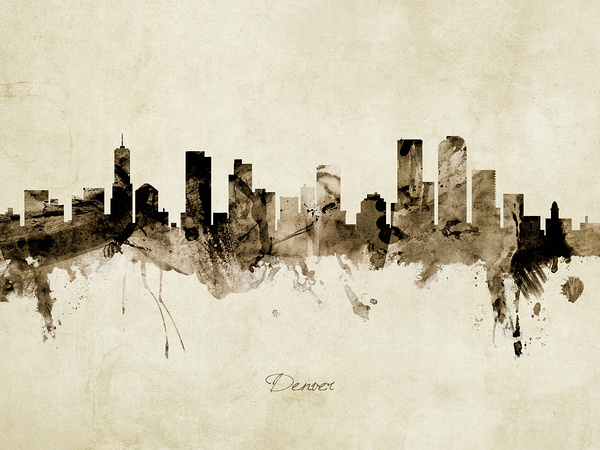 Denver Colorado Skyline Print
