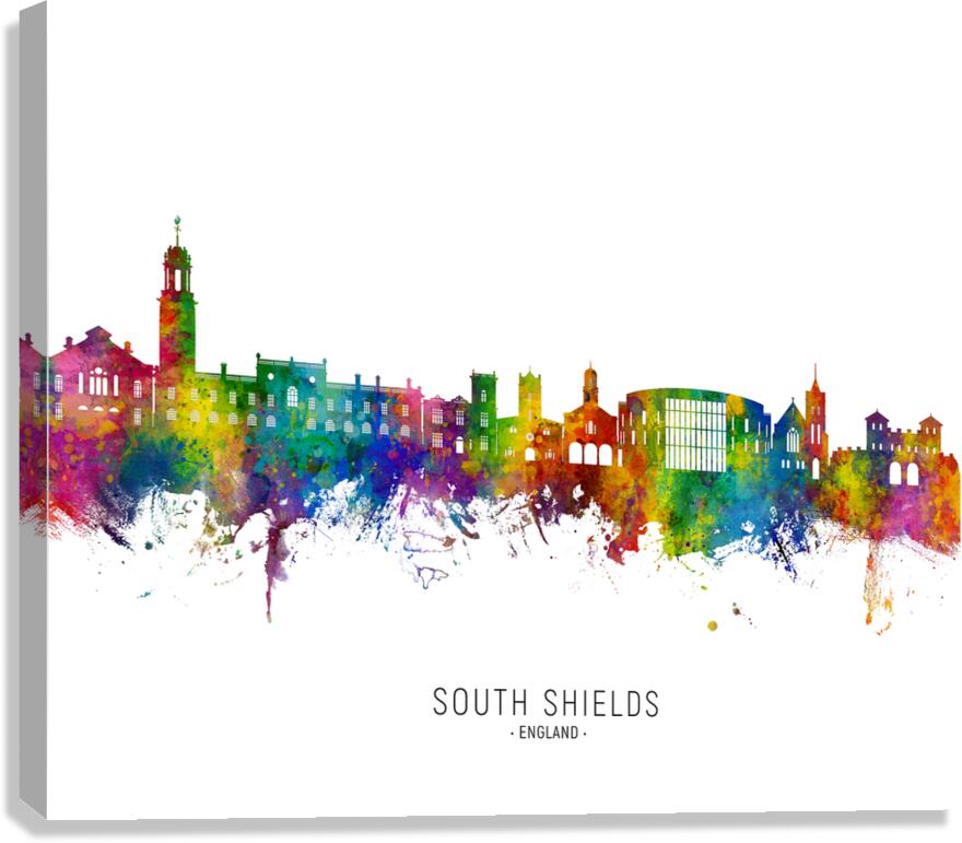South Shields England Skyline Canvas Print