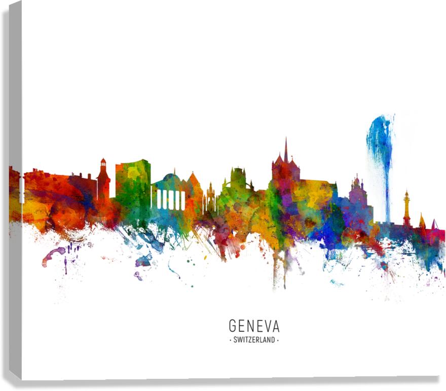 Geneva Switzerland Skyline Canvas Print