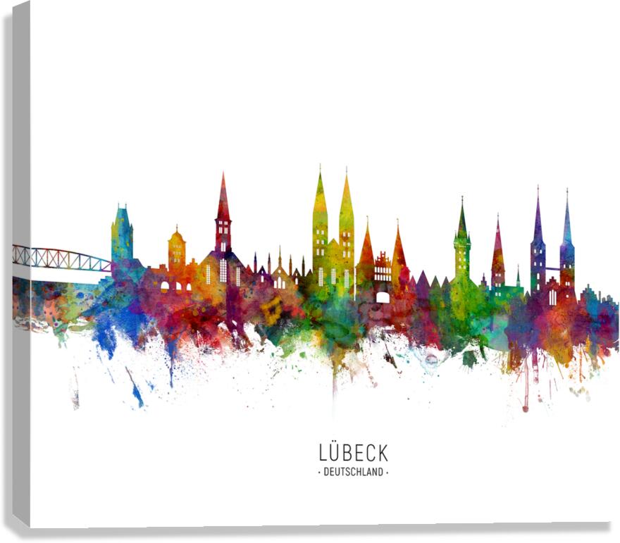 Lubeck Germany Skyline Canvas Print