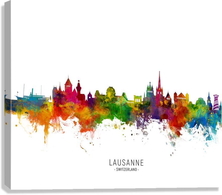 Lausanne Switzerland Skyline Canvas Print