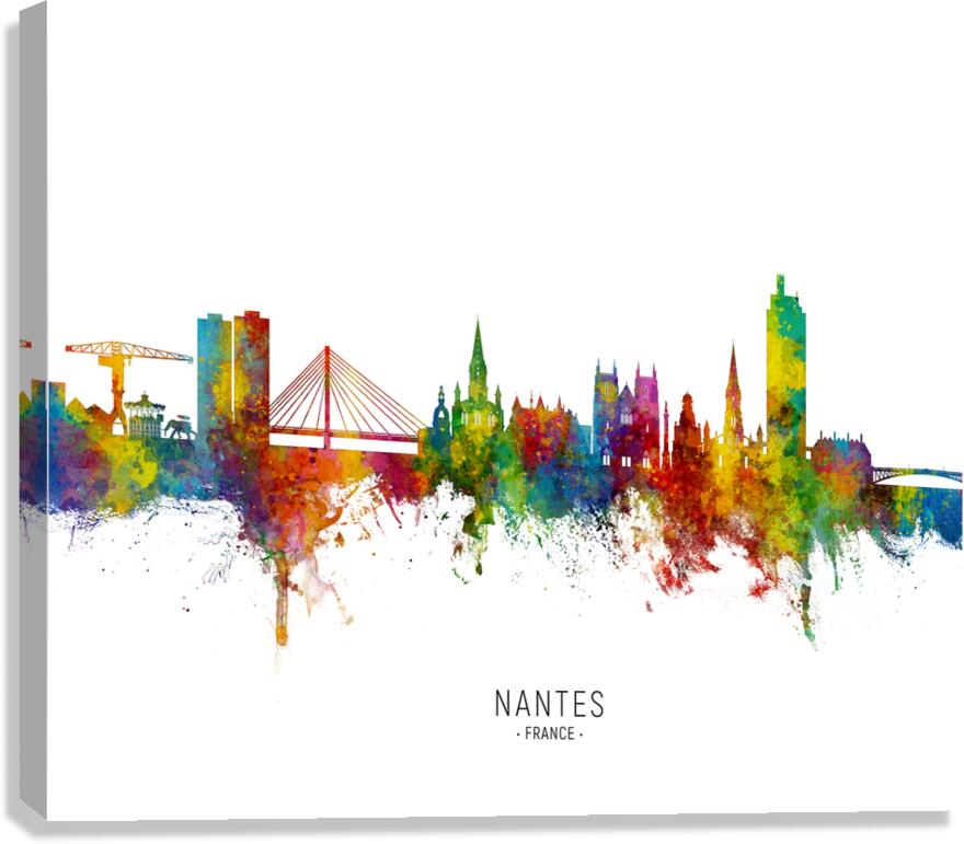 Nantes France Skyline Canvas Print