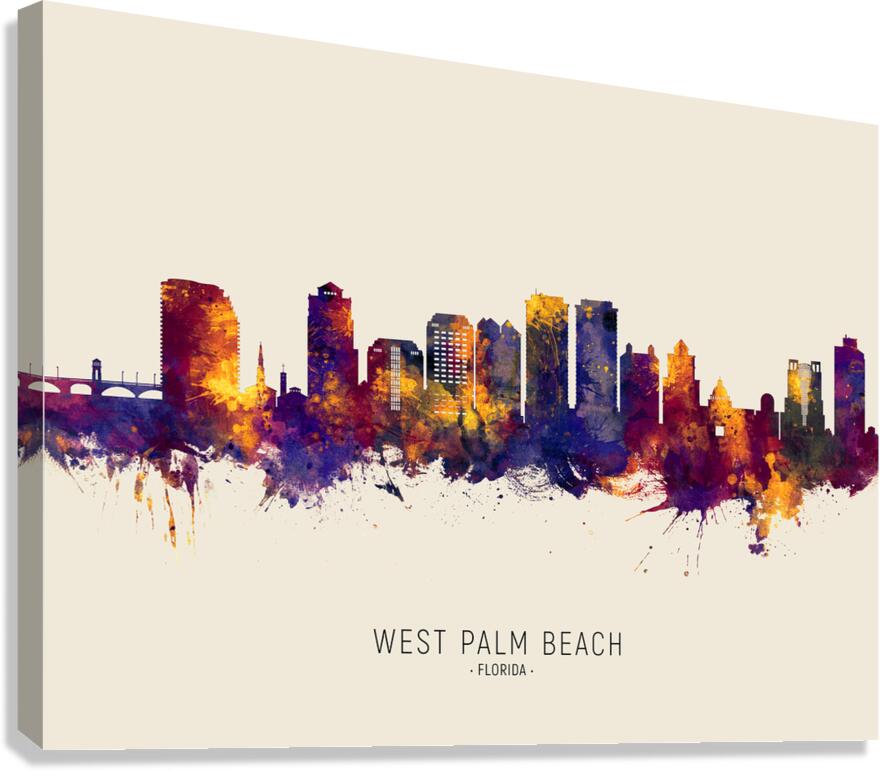 West Palm Beach Florida Skyline Canvas Print