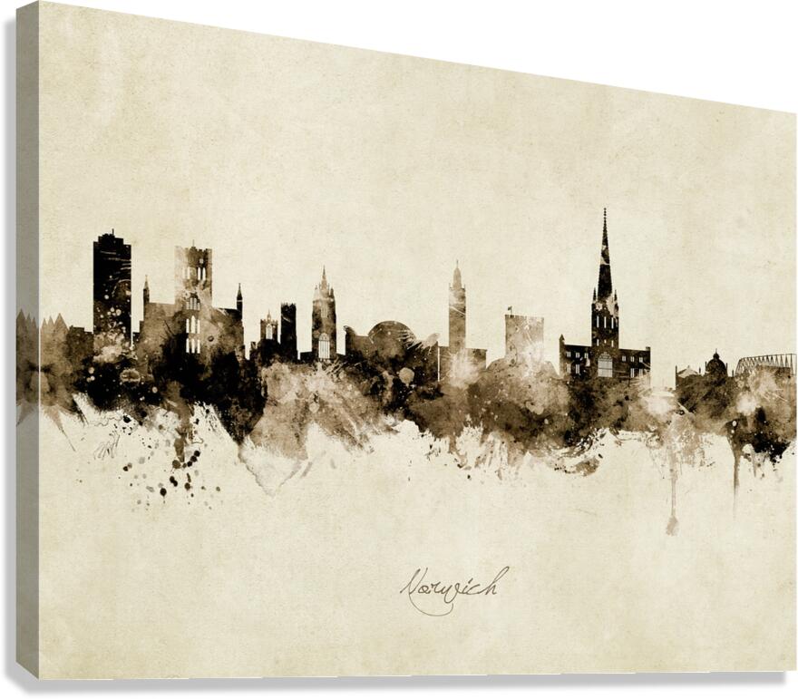 Norwich England Skyline Canvas Print