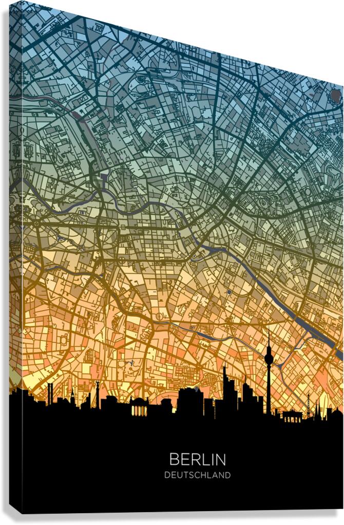 Berlin Skyline Map Canvas Print