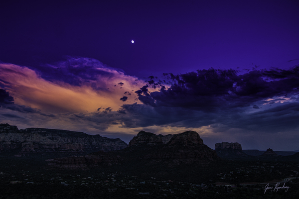 Sunset Moon over Sedona by James Rupersburg
