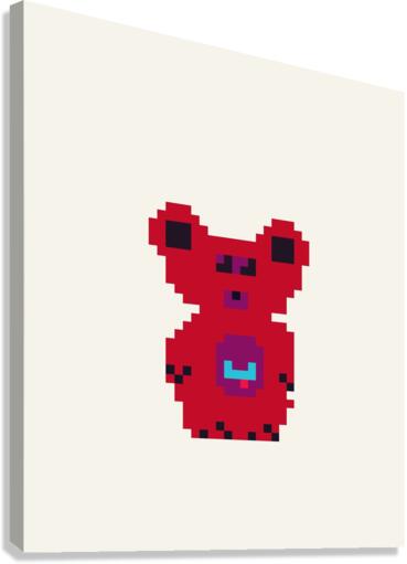 Enemy II Red Bear Eggshell Canvas Print