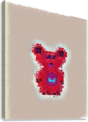 Enemy II Red Bear Canvas Print