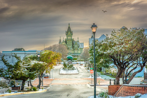 Carson Mansion in the Snow