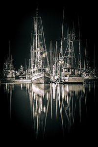 A Mess of Masts Black & White
