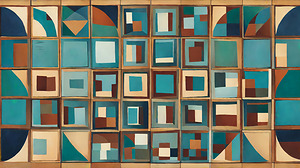 Geometric Mosaic in Earth Tones