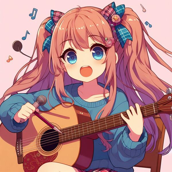 Beautiful Anime girl  playing guitar  by oyizamarvellous@gmail com