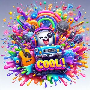 Symphony of Neon Splashes: Riffs and Hues - Cool 