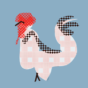 Dashing Rooster - blue