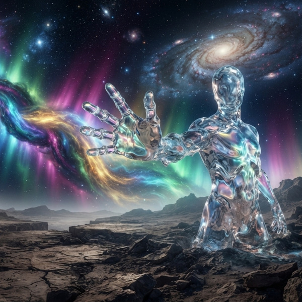 Cosmic Convergence: Translucent Water Being by Ariella Starchild Designs