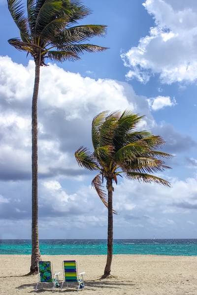 Beach View For Two Print