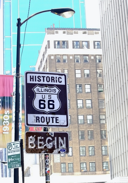 Historic Route 66 Begin - Chicago by Chrystyne Novack
