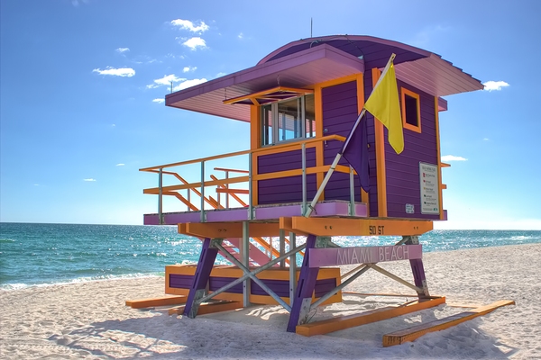 In The Groove - Miami Beach Lifeguard Station by Chrystyne Novack