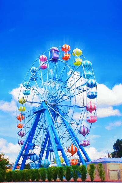 In the Clouds - Old Town Ferris Wheel by Chrystyne Novack