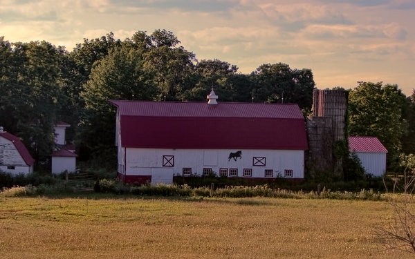 Last Light of Day - Michigan Horse Barn by Chrystyne Novack