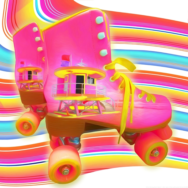 Roller Skating Miami Beach - Outter Space Vibe by Chrystyne Novack