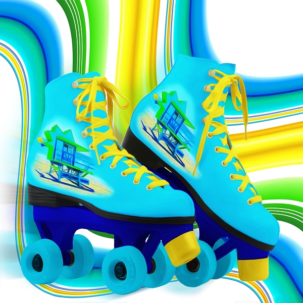 Roller Skating Miami Beach - Sun Sky Sea by Chrystyne Novack