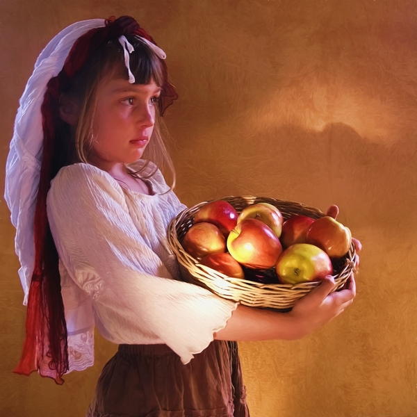 The Apple Girl at Market by Chrystyne Novack