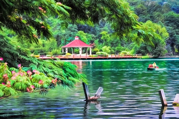 The Canoe Ride Lake Lure by Chrystyne Novack