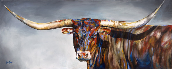 Stormy Longhorn Print