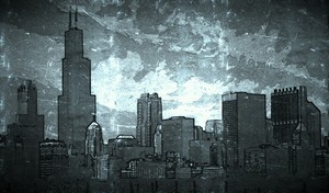 Chicago Skyline Crumple