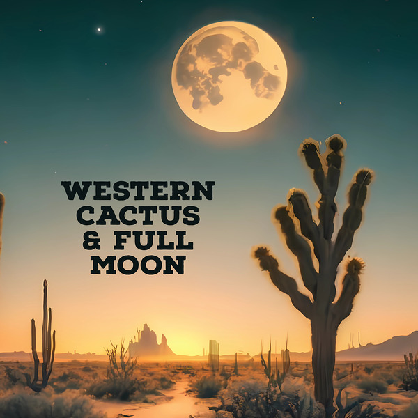 WESTERN CACTUS & FULL MOON Print