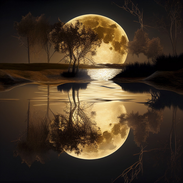 Moonlight reflection Print
