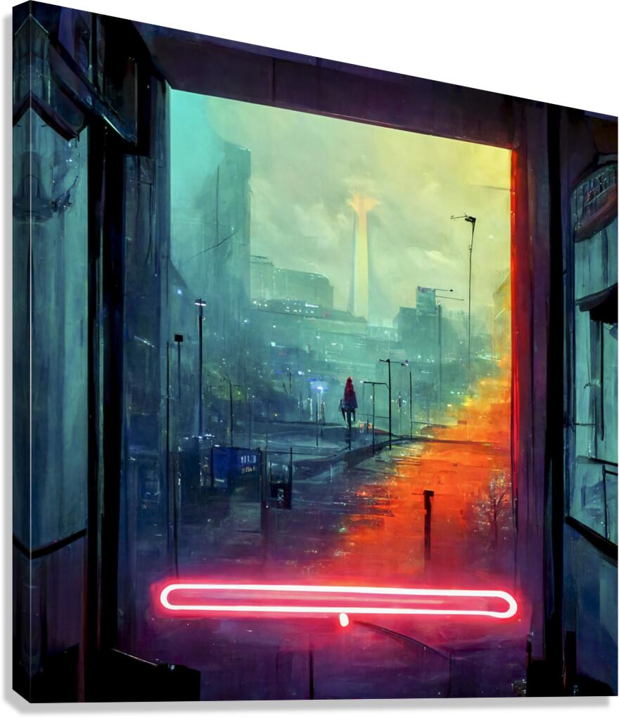 Neon Path Canvas Print