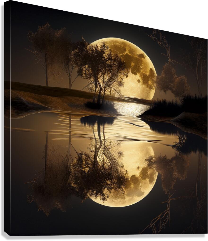 Moonlight reflection Canvas Print