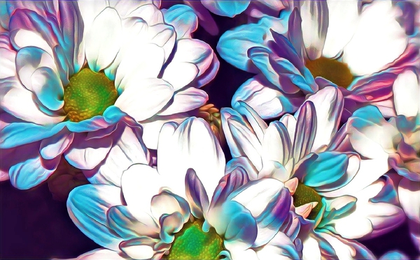 Flowers with painting. by Divine Kanza