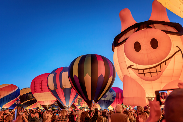 Pigasus at the Balloon Glow by Susan Tregoning