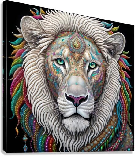 Psychedlic lion head Canvas Print