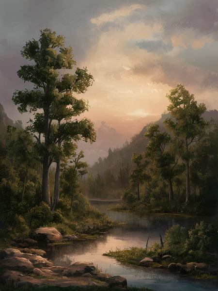 Peaceful Lake Scenery Print