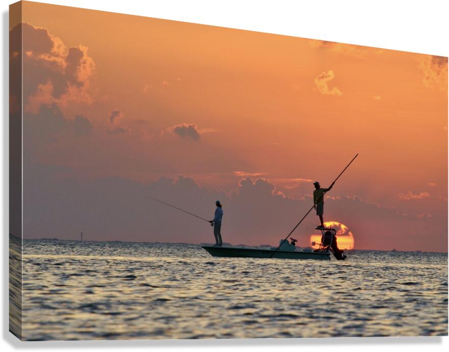 Sunset Poling Canvas Print