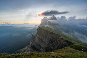 Seceda mountains at Sunrise