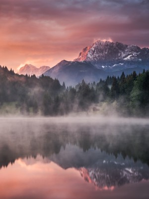 Sunrise at a Lake in the Alps