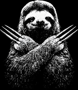 Distressed Creepy Cute Funny Sloth
