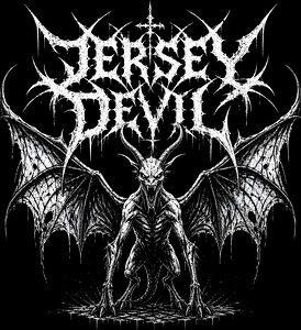 Jersey Devil Cryptid Black Metal Art Style