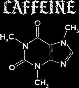 Distressed Caffeine Chemical Molecule