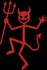 Funny Red Devil Stickman