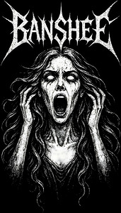 Banshee Wailing Spirit   Irish Folklore Horror Art by MetalByte