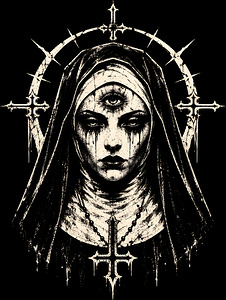 Cursed Gothic Nun Third Eye Religious Horror