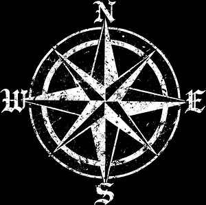 Distressed Gothic Nautical Compass Star