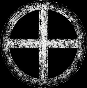 Distressed Sun Cross Symbol